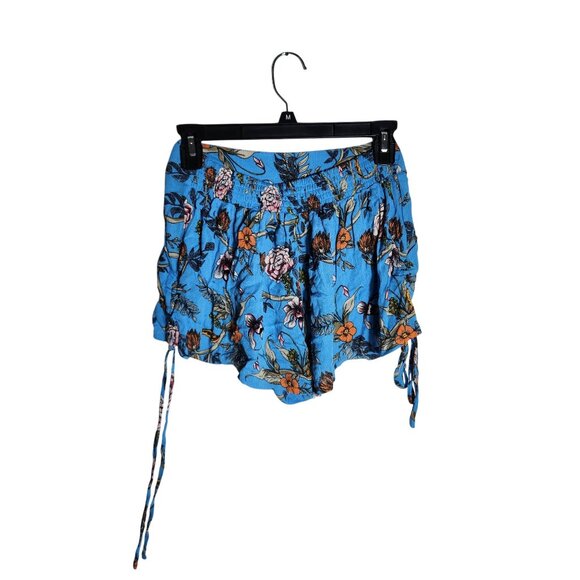 NWT Womens Blue Floral Printed Drawstring Shorts Cotton On S 100% Viscose Casual - Picture 2 of 4